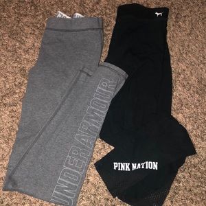 Pink and under armour leggings